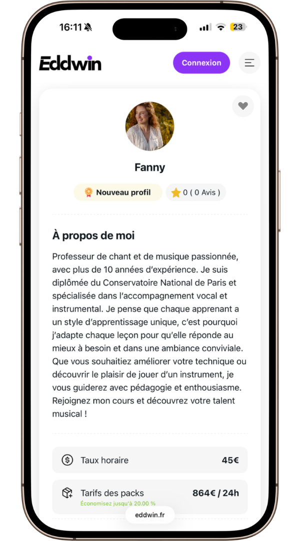 Prof loisir sur Eddwin