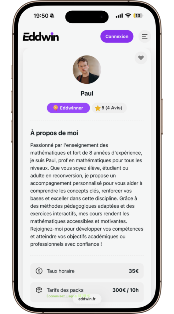Soutien scolaire avec Eddwin