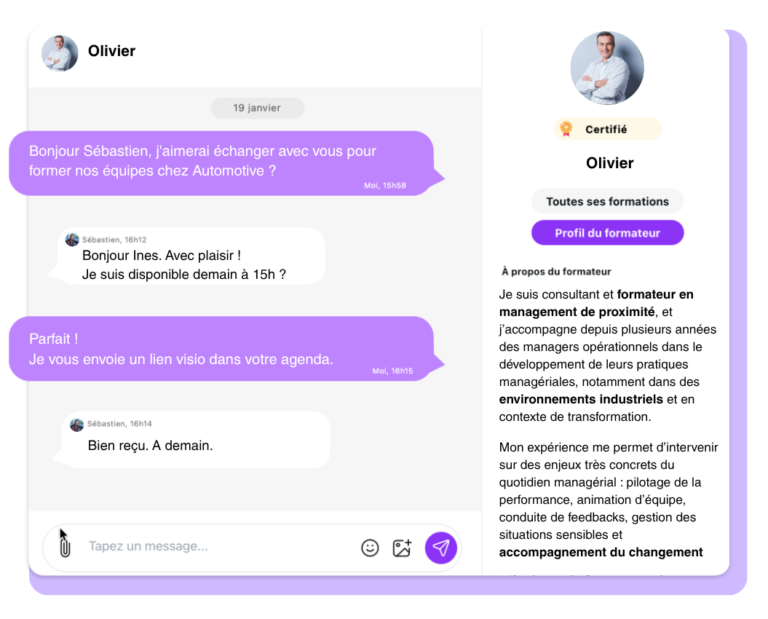 Échangez avec votre formateur sur Eddwin.fr